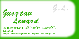 gusztav lenard business card